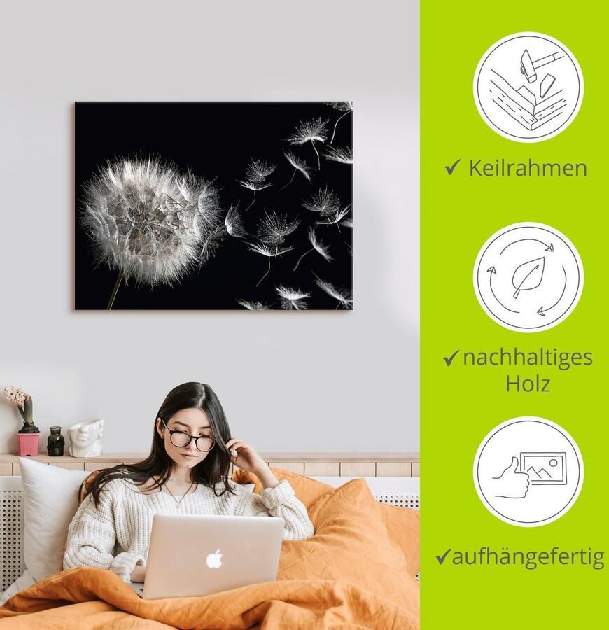 Artland Artprint Pluizenbol als artprint van aluminium artprint voor buiten artprint op linnen poster muursticker - Foto 3