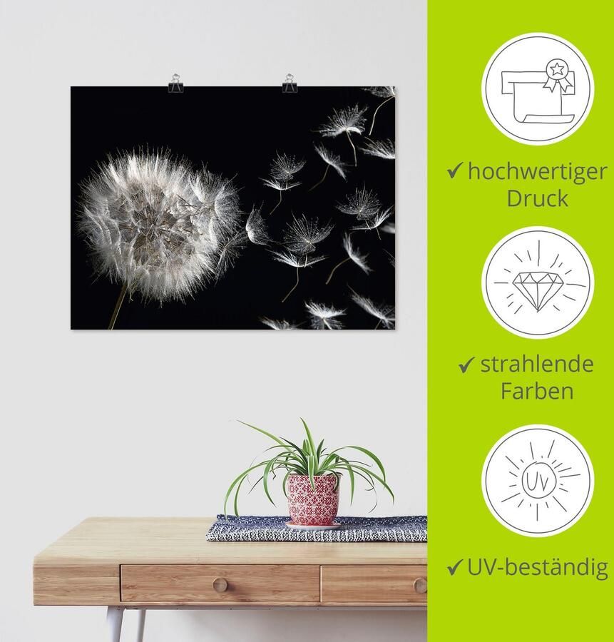 Artland Artprint Pluizenbol als artprint van aluminium artprint voor buiten artprint op linnen poster muursticker - Foto 4