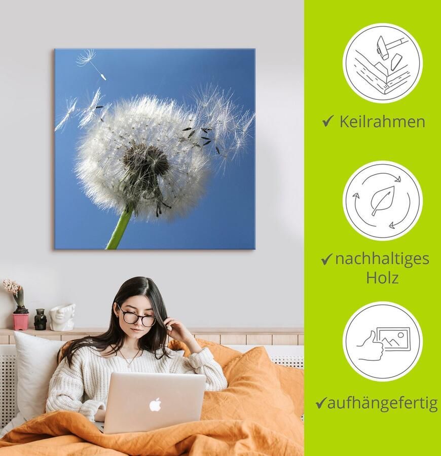 Artland Artprint Pluizenbol als artprint van aluminium artprint voor buiten artprint op linnen poster in verschillende maten. maten - Foto 2