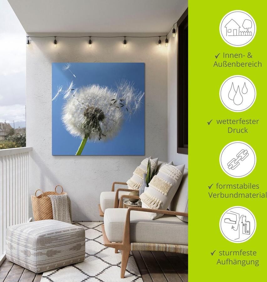 Artland Artprint Pluizenbol als artprint van aluminium artprint voor buiten artprint op linnen poster in verschillende maten. maten - Foto 4