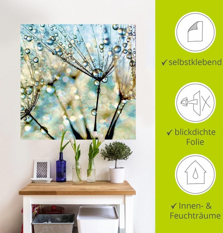 Artland Artprint Pluizenbol blauwe diamanten als artprint van aluminium artprint voor buiten artprint op linnen poster muursticker - Foto 3