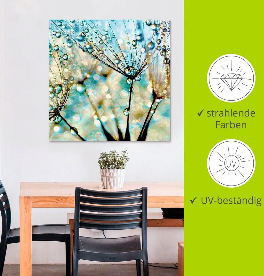 Artland Artprint Pluizenbol blauwe diamanten als artprint van aluminium artprint voor buiten artprint op linnen poster muursticker - Foto 3