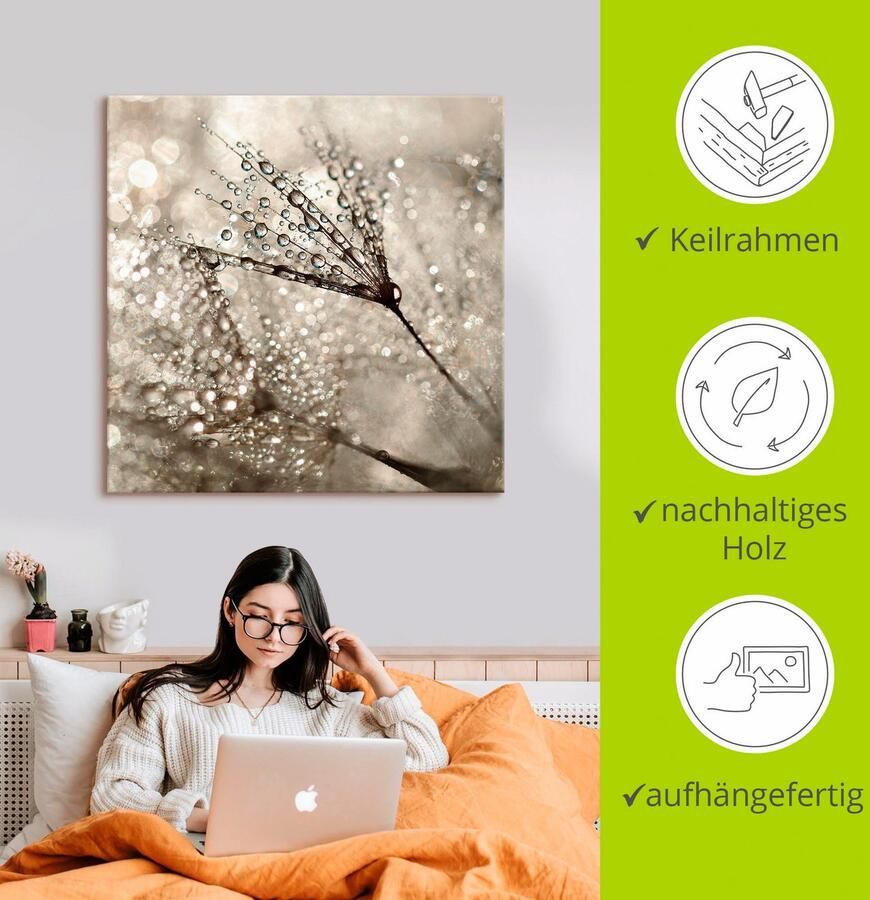 Artland Artprint Pluizenbol dauwdruppel als artprint van aluminium artprint voor buiten artprint op linnen poster muursticker - Foto 2