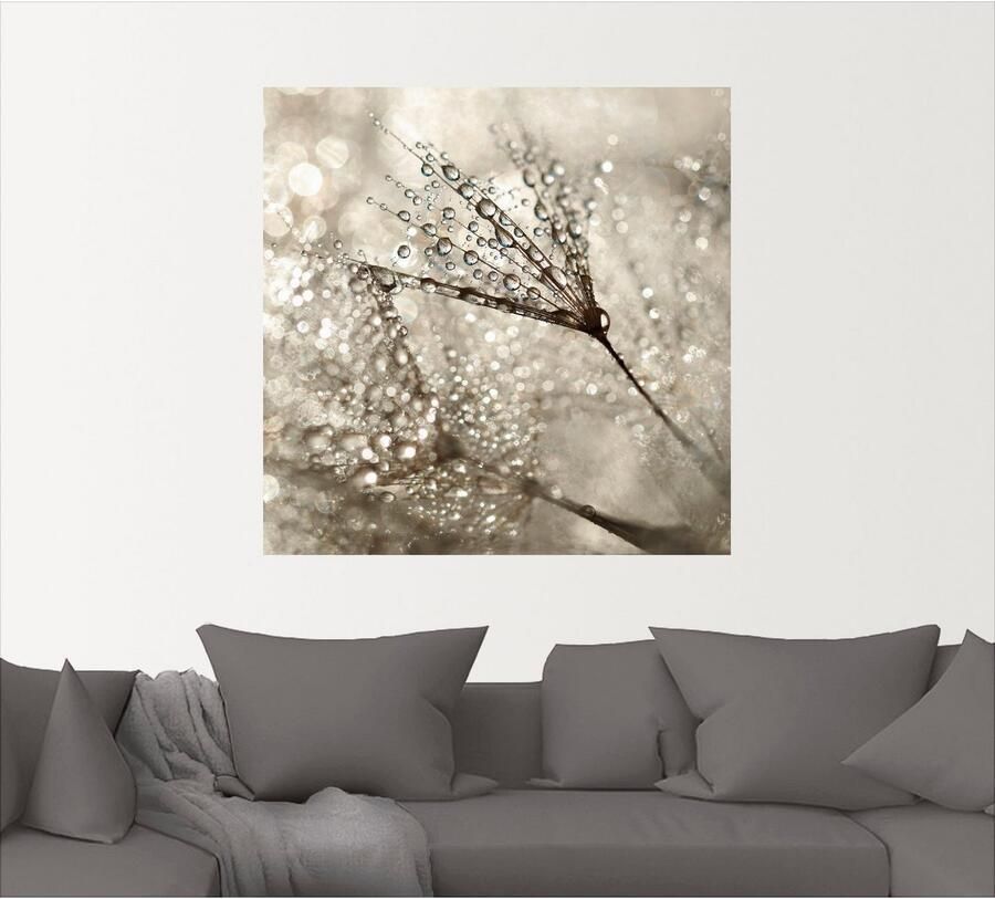 Artland Artprint Pluizenbol dauwdruppel als artprint van aluminium artprint voor buiten artprint op linnen poster muursticker - Foto 5