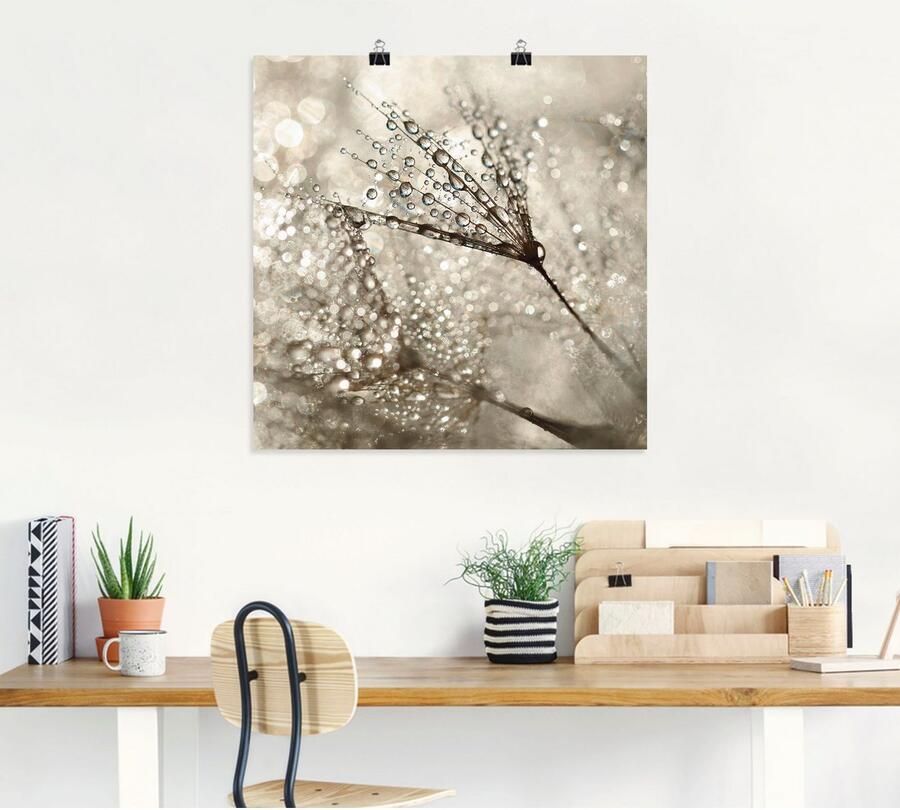 Artland Artprint Pluizenbol dauwdruppel als artprint van aluminium artprint voor buiten artprint op linnen poster muursticker - Foto 4