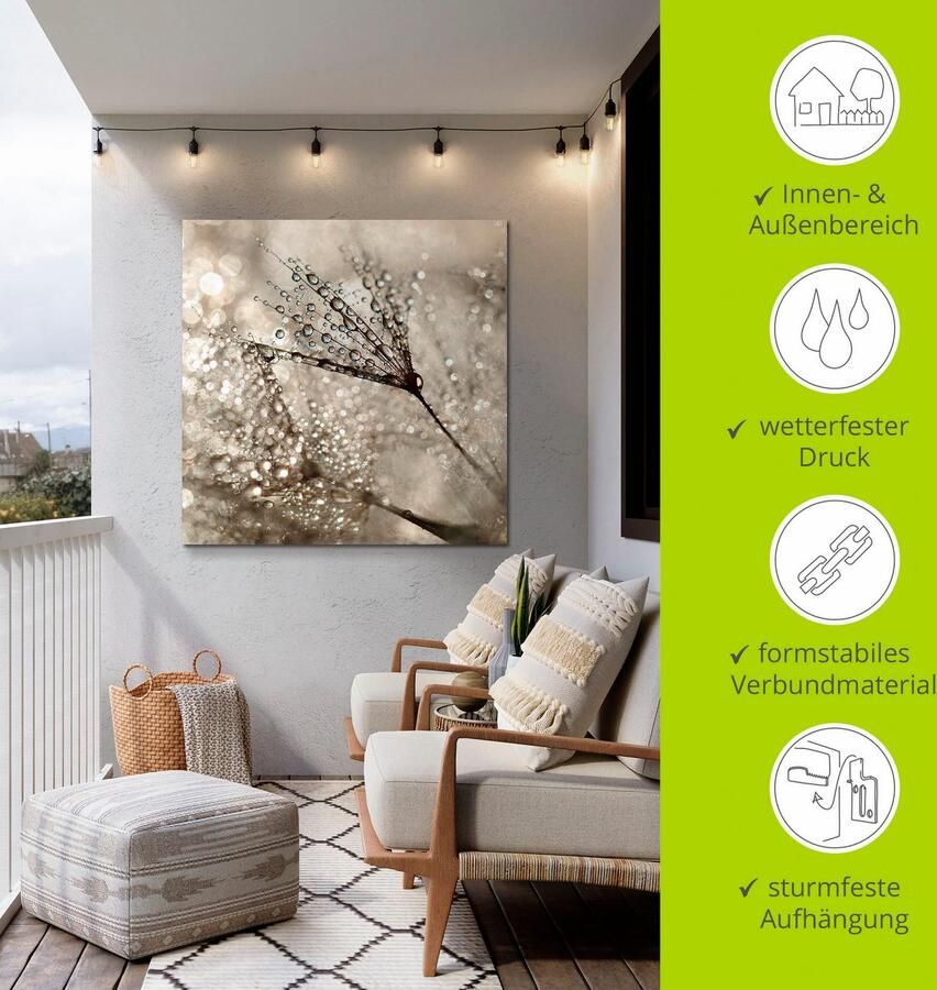 Artland Artprint Pluizenbol dauwdruppel als artprint van aluminium artprint voor buiten artprint op linnen poster muursticker - Foto 3