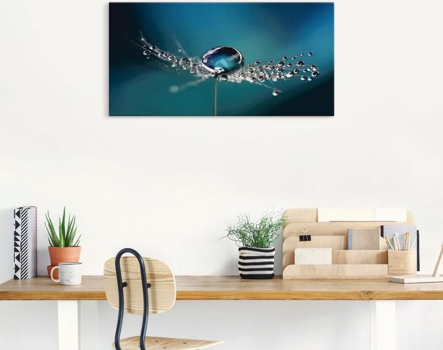 Artland Artprint Pluizenbol dauwdruppel blauw als artprint van aluminium artprint voor buiten artprint op linnen in verschillende maten - Foto 8