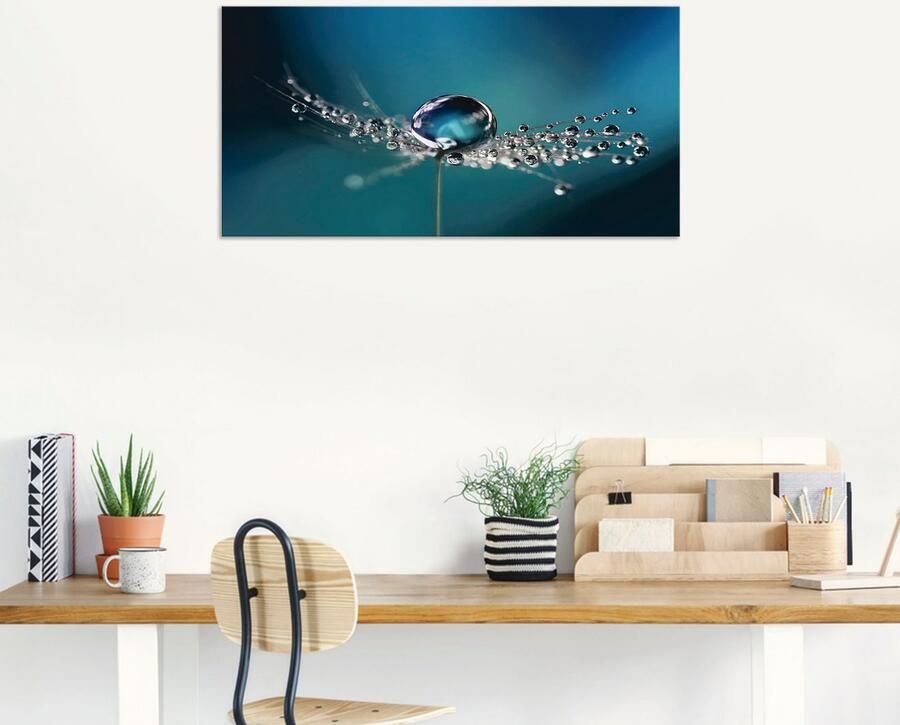 Artland Artprint Pluizenbol dauwdruppel blauw als artprint van aluminium artprint voor buiten artprint op linnen in verschillende maten - Foto 8