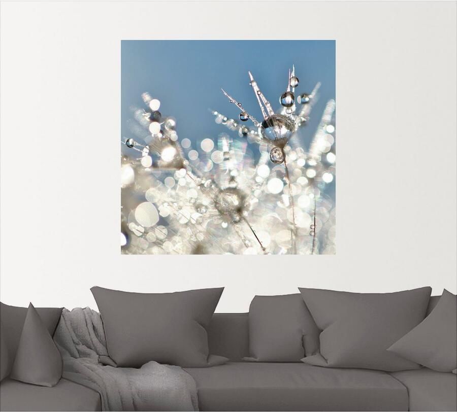 Artland Artprint Pluizenbol druppel abstract als artprint op linnen poster muursticker in verschillende maten - Foto 4