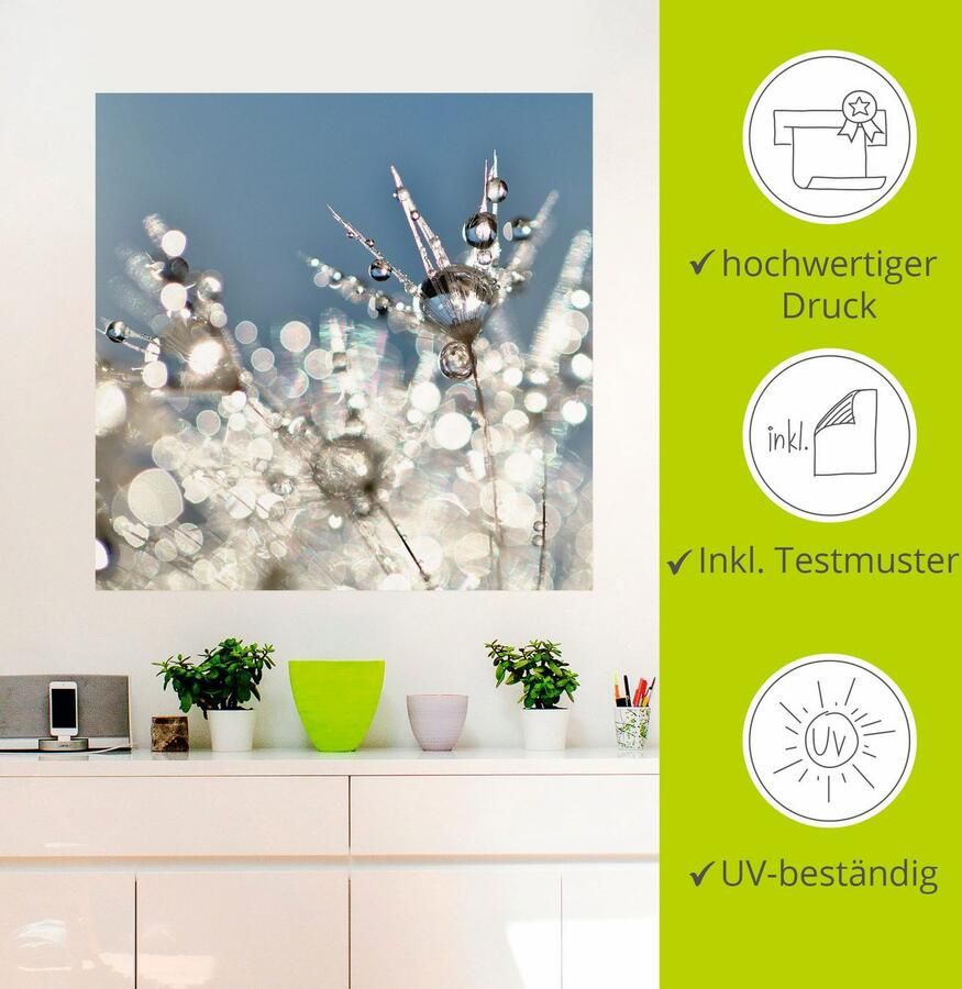 Artland Artprint Pluizenbol druppel abstract als artprint op linnen poster muursticker in verschillende maten - Foto 2