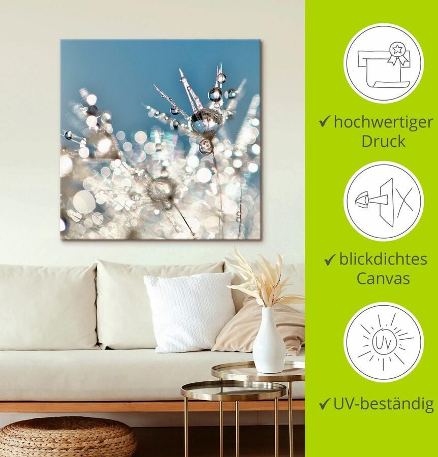 Artland Artprint Pluizenbol druppel abstract als artprint op linnen poster muursticker in verschillende maten - Foto 2