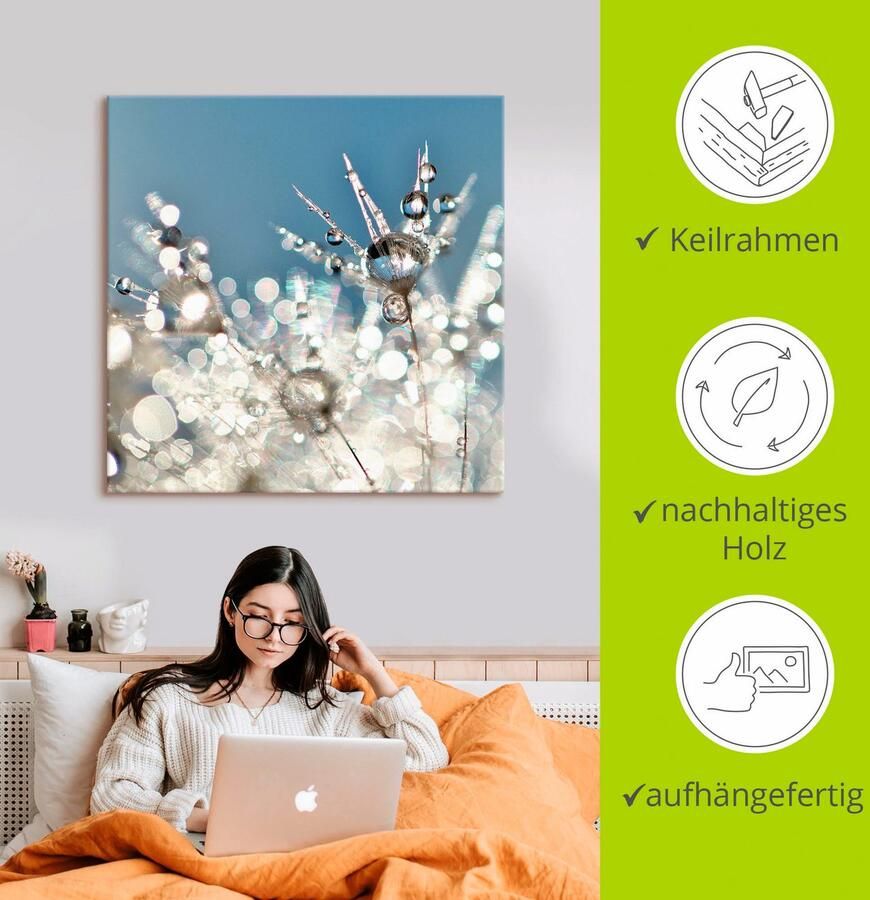 Artland Artprint Pluizenbol druppel abstract als artprint op linnen poster muursticker in verschillende maten