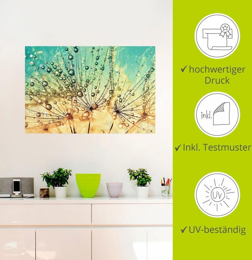 Artland Artprint Pluizenbol druppelmagie als artprint van aluminium artprint voor buiten artprint op linnen poster muursticker - Foto 2