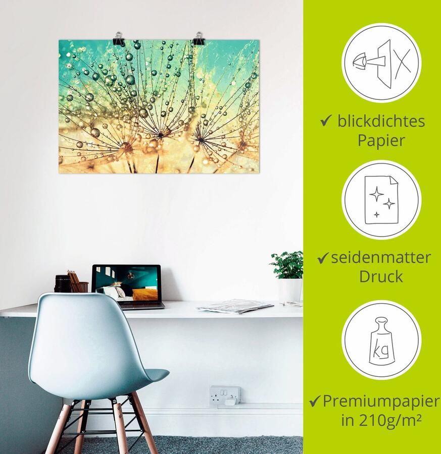 Artland Artprint Pluizenbol druppelmagie als artprint van aluminium artprint voor buiten artprint op linnen poster muursticker - Foto 3