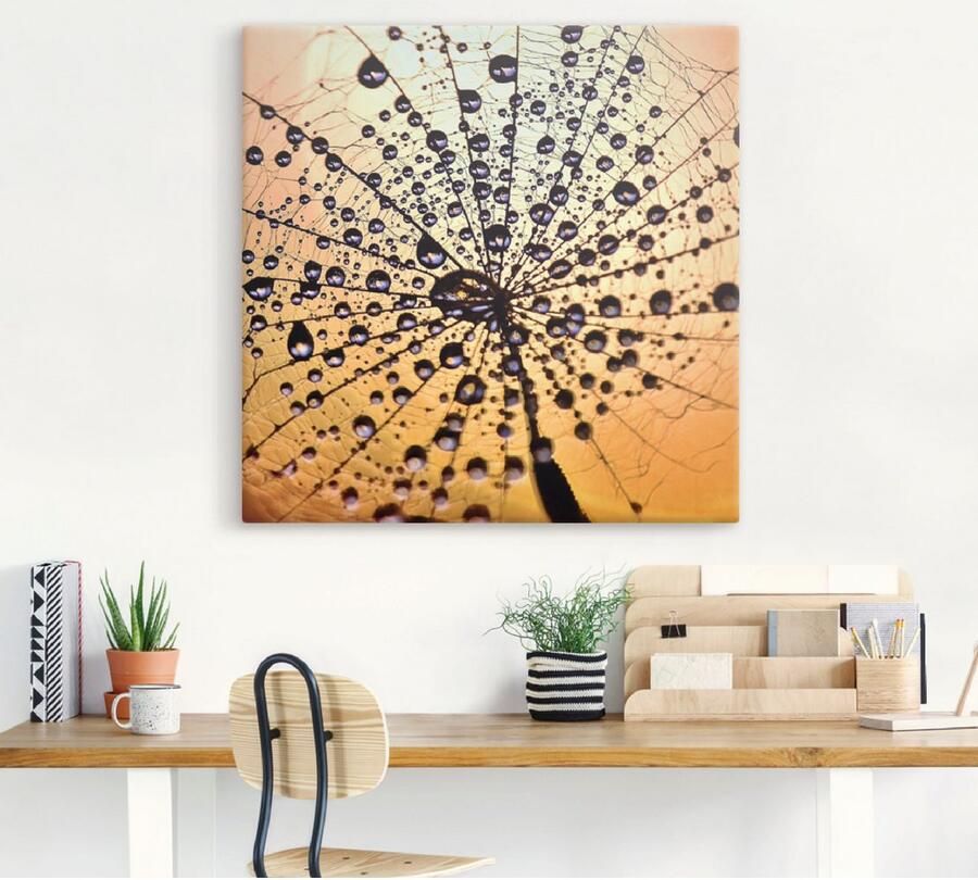 Artland Artprint Pluizenbol druppelvanger als artprint op linnen muursticker in verschillende maten - Foto 3