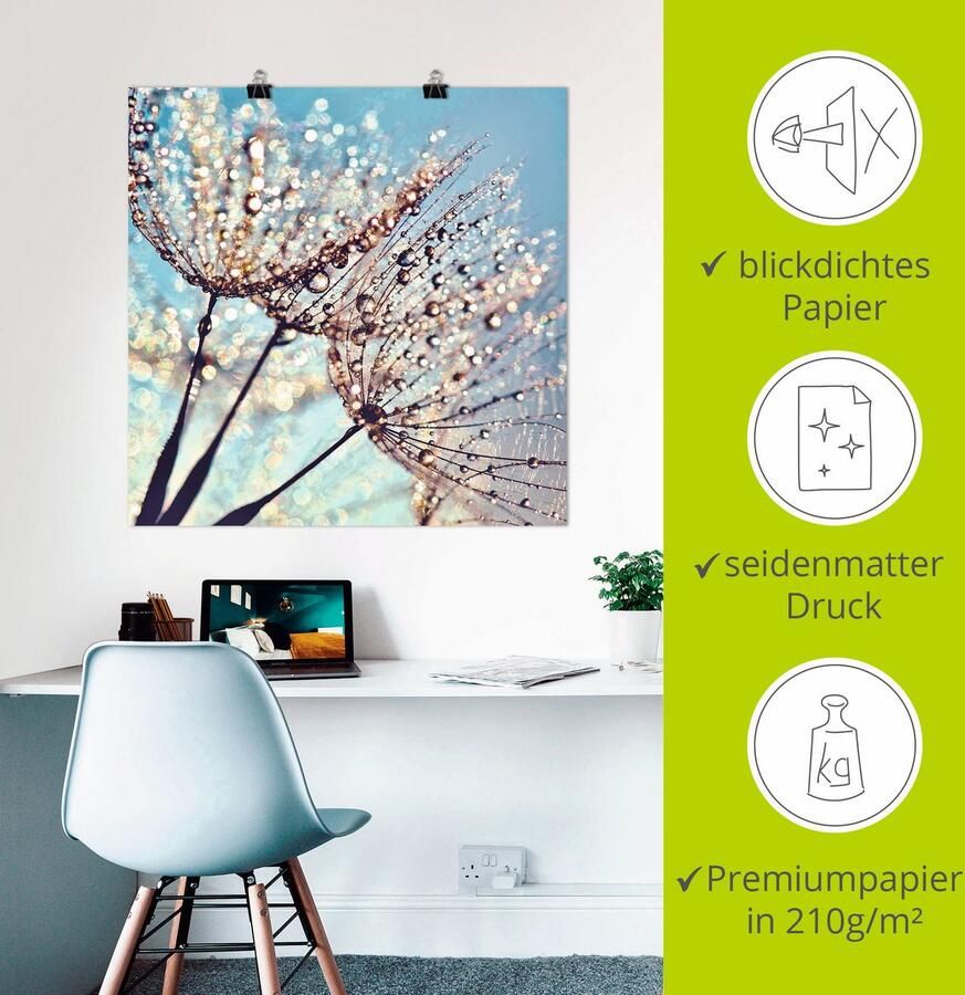 Artland Artprint Pluizenbol druppelvanger als artprint van aluminium artprint voor buiten artprint op linnen poster in verschillende maten. maten - Foto 2