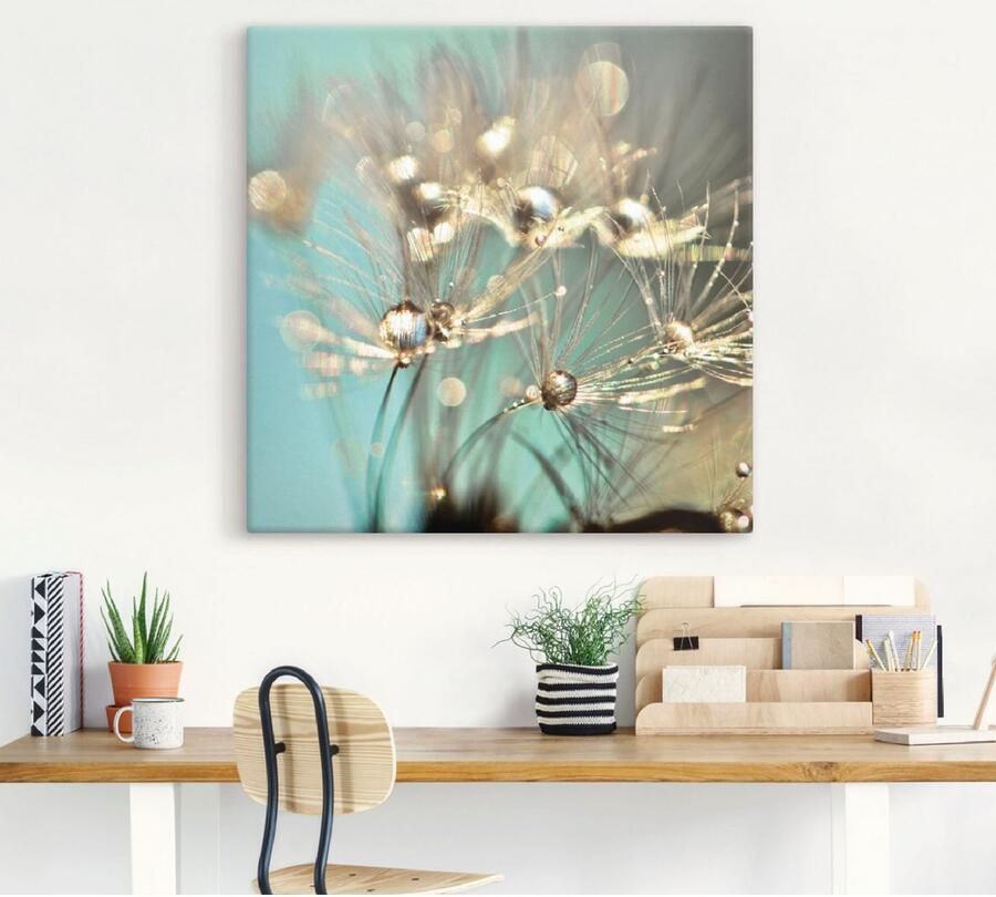 Artland Artprint Pluizenbol glanzend goudkleur als artprint van aluminium artprint voor buiten artprint op linnen poster muursticker - Foto 5