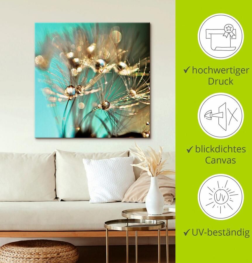 Artland Artprint Pluizenbol glanzend goudkleur als artprint van aluminium artprint voor buiten artprint op linnen poster muursticker - Foto 3