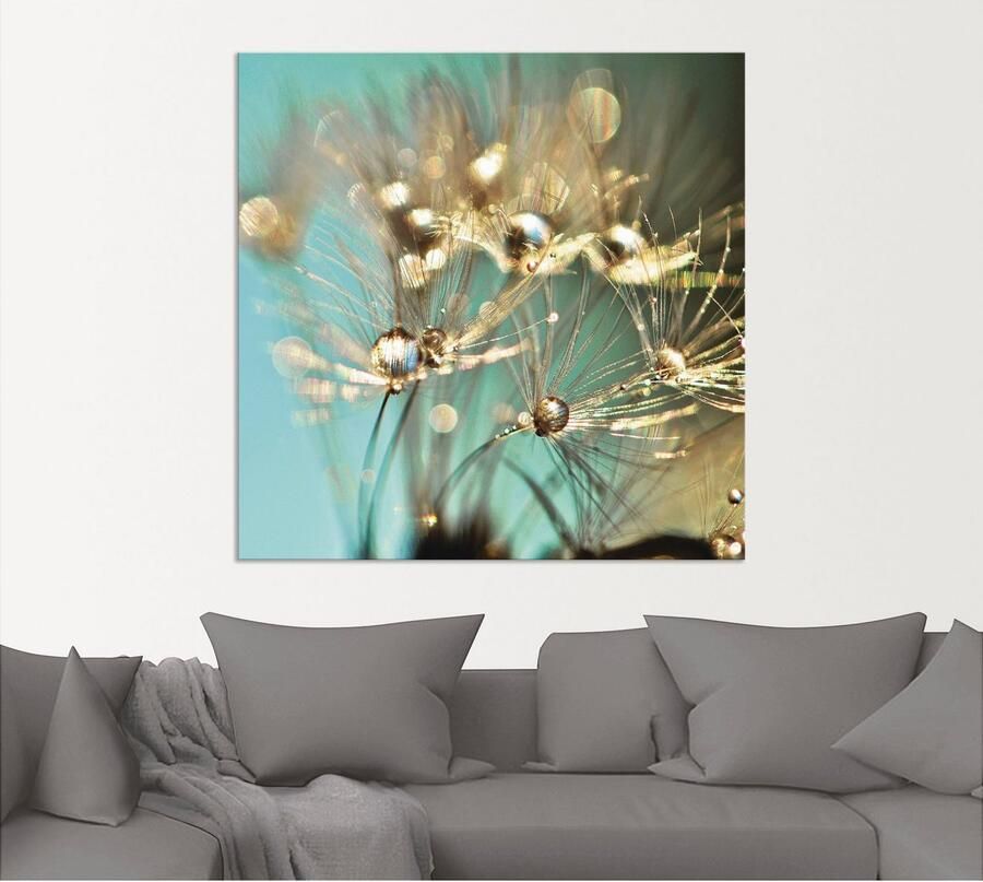 Artland Artprint Pluizenbol glanzend goudkleur als artprint van aluminium artprint voor buiten artprint op linnen poster muursticker - Foto 5
