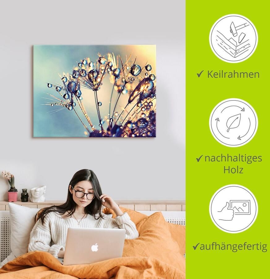 Artland Artprint Pluizenbol glitter touw als artprint op linnen poster in verschillende formaten maten - Foto 3