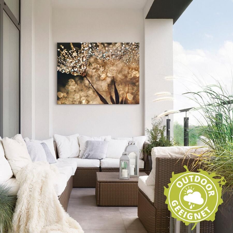 Artland Artprint Pluizenbol goudgloed als artprint van aluminium artprint voor buiten artprint op linnen poster muursticker - Foto 2