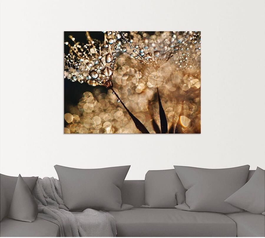 Artland Artprint Pluizenbol goudgloed als artprint van aluminium artprint voor buiten artprint op linnen poster muursticker - Foto 5