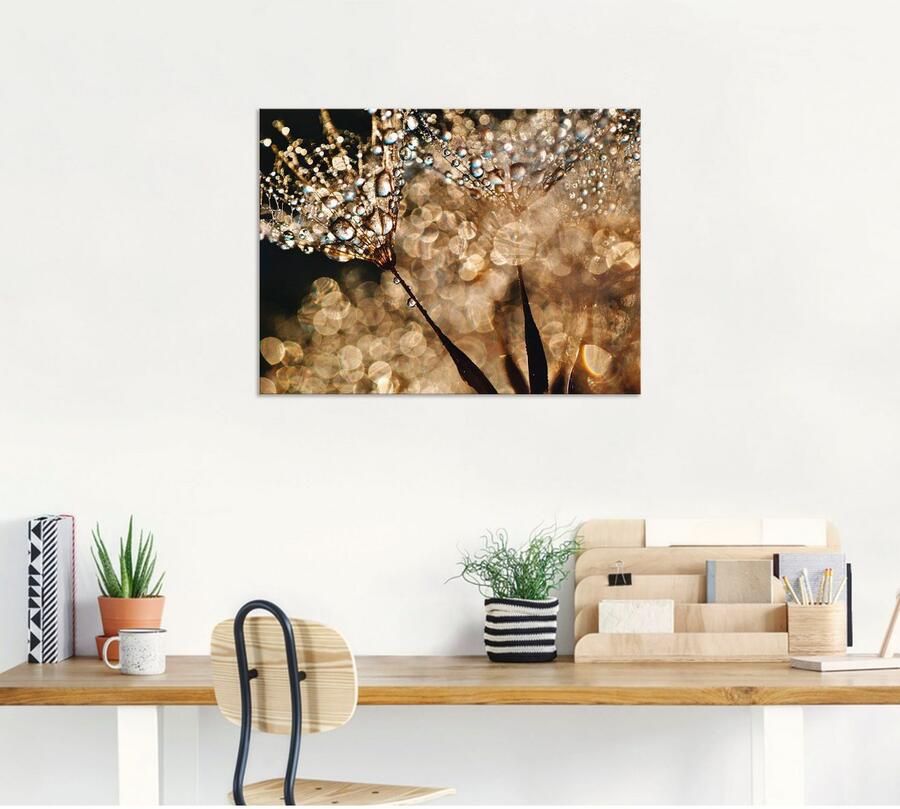 Artland Artprint Pluizenbol goudgloed als artprint van aluminium artprint voor buiten artprint op linnen poster muursticker - Foto 6