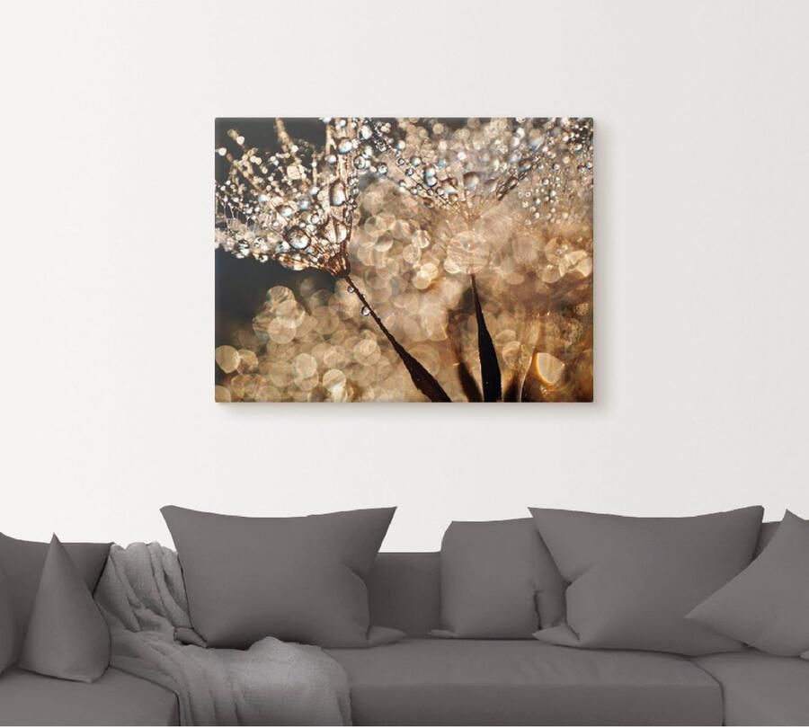 Artland Artprint Pluizenbol goudgloed als artprint van aluminium artprint voor buiten artprint op linnen poster muursticker - Foto 5