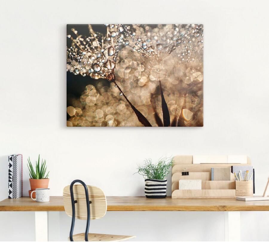 Artland Artprint Pluizenbol goudgloed als artprint van aluminium artprint voor buiten artprint op linnen poster muursticker - Foto 4