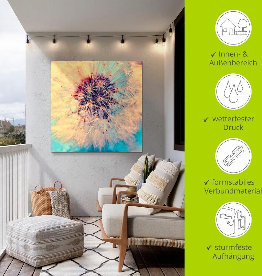 Artland Artprint Pluizenbol heel dichtbij als artprint van aluminium artprint voor buiten artprint op linnen poster in verschillende maten. maten - Foto 3