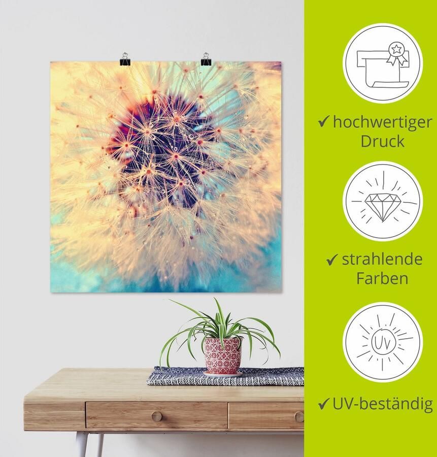 Artland Artprint Pluizenbol heel dichtbij als artprint van aluminium artprint voor buiten artprint op linnen poster in verschillende maten. maten - Foto 3