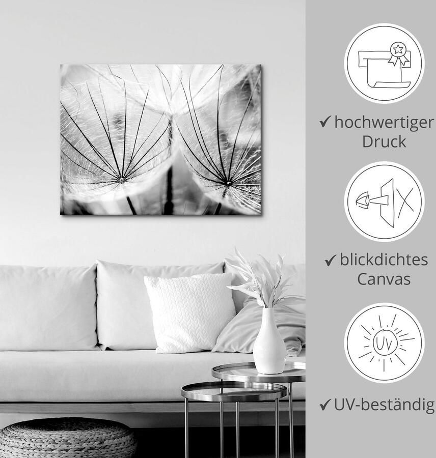 Artland Artprint Pluizenbol in zwart-wit als artprint van aluminium artprint voor buiten artprint op linnen poster muursticker - Foto 3