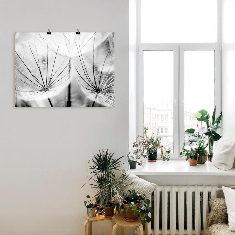 Artland Artprint Pluizenbol in zwart-wit als artprint van aluminium artprint voor buiten artprint op linnen poster muursticker - Foto 2