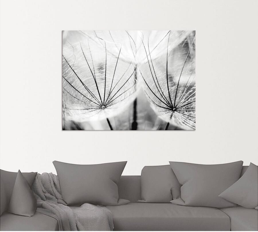 Artland Artprint Pluizenbol in zwart-wit als artprint van aluminium artprint voor buiten artprint op linnen poster muursticker - Foto 4