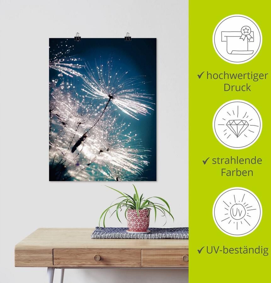 Artland Artprint Pluizenbol kristallen pluimen - Foto 3