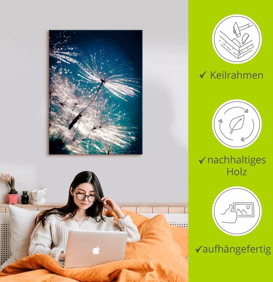 Artland Artprint Pluizenbol kristallen pluimen - Foto 2