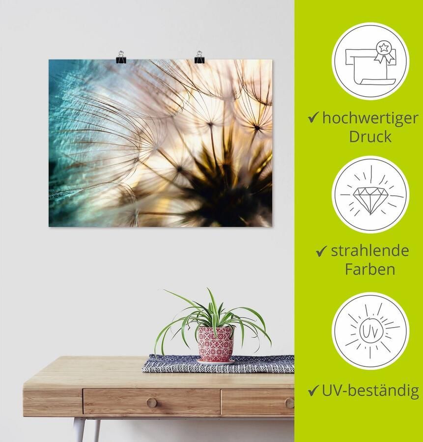 Artland Artprint Pluizenbol macro abstract als artprint van aluminium artprint voor buiten artprint op linnen poster muursticker - Foto 3