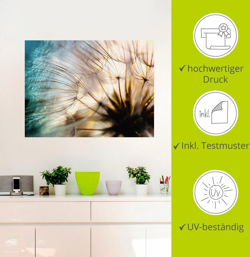 Artland Artprint Pluizenbol macro abstract als artprint van aluminium artprint voor buiten artprint op linnen poster muursticker - Foto 2