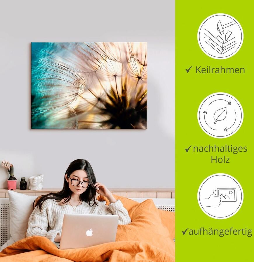 Artland Artprint Pluizenbol macro abstract als artprint van aluminium artprint voor buiten artprint op linnen poster muursticker