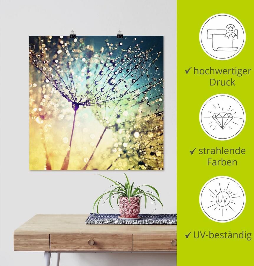 Artland Artprint Pluizenbol magische druppels als artprint van aluminium artprint voor buiten artprint op linnen poster muursticker - Foto 4