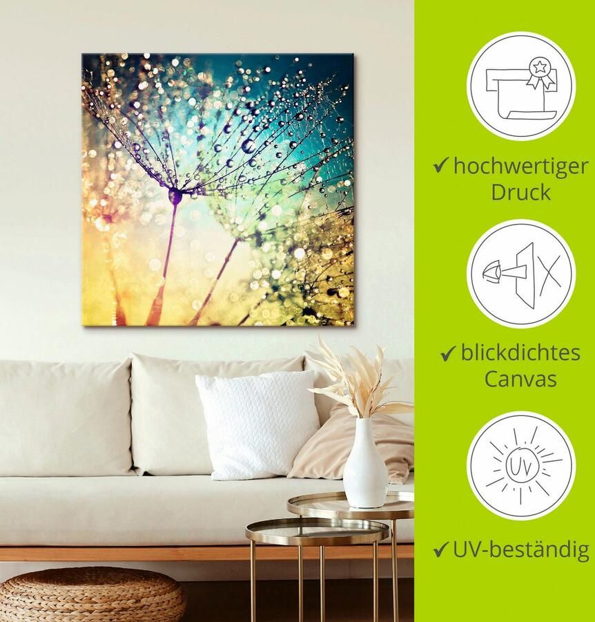 Artland Artprint Pluizenbol magische druppels als artprint van aluminium artprint voor buiten artprint op linnen poster muursticker - Foto 3