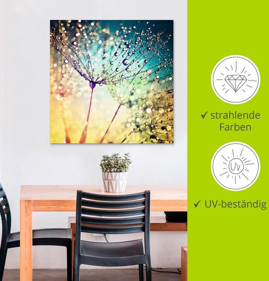 Artland Artprint Pluizenbol magische druppels als artprint van aluminium artprint voor buiten artprint op linnen poster muursticker - Foto 2