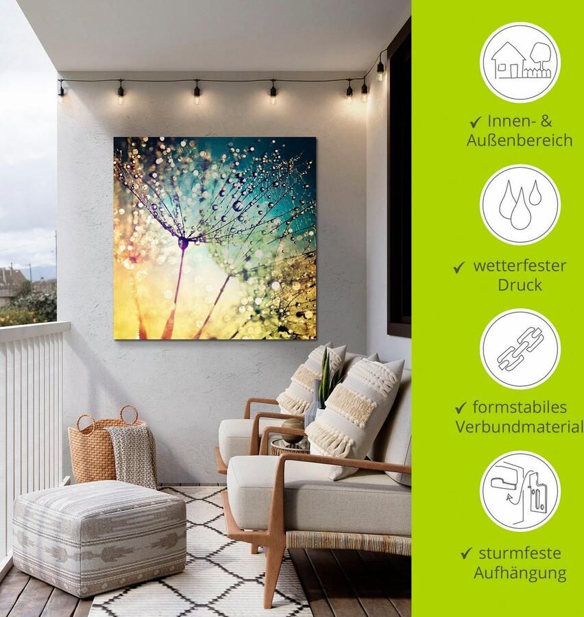 Artland Artprint Pluizenbol magische druppels als artprint van aluminium artprint voor buiten artprint op linnen poster muursticker - Foto 3