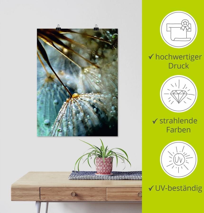 Artland Artprint Pluizenbol mystieke schoonheid als artprint van aluminium artprint voor buiten artprint op linnen poster muursticker - Foto 3