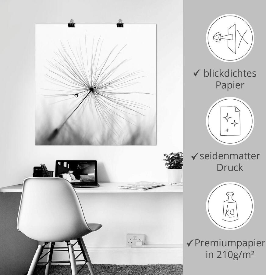 Artland Artprint Pluizenbol pluimen als artprint van aluminium artprint voor buiten artprint op linnen poster muursticker - Foto 3