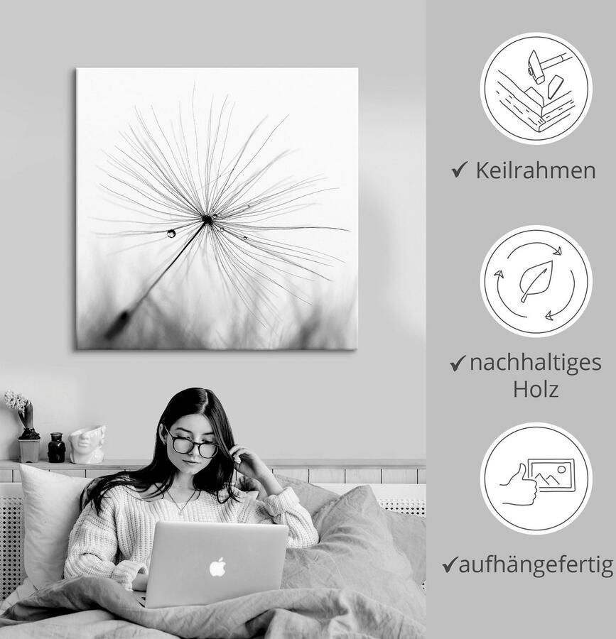 Artland Artprint Pluizenbol pluimen als artprint van aluminium artprint voor buiten artprint op linnen poster muursticker - Foto 2