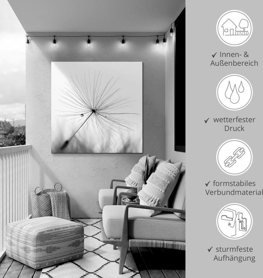 Artland Artprint Pluizenbol pluimen als artprint van aluminium artprint voor buiten artprint op linnen poster muursticker - Foto 3