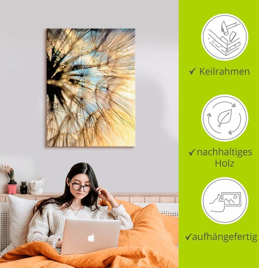 Artland Artprint op linnen Pluizenbol poëzie