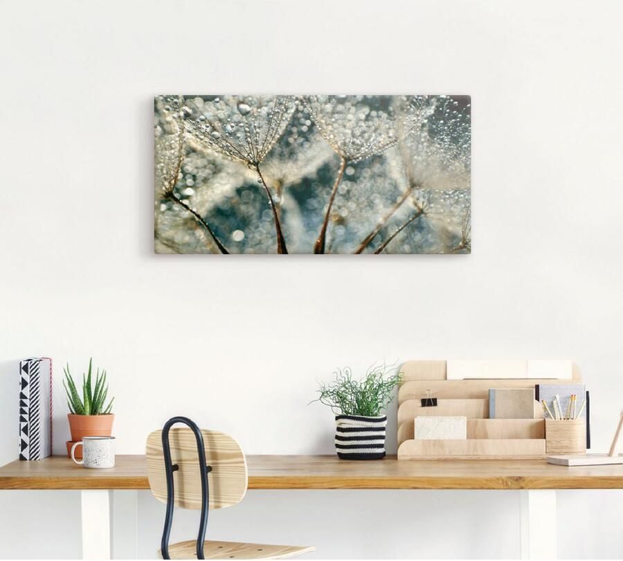 Artland Artprint op linnen Pluizenbol regenbui