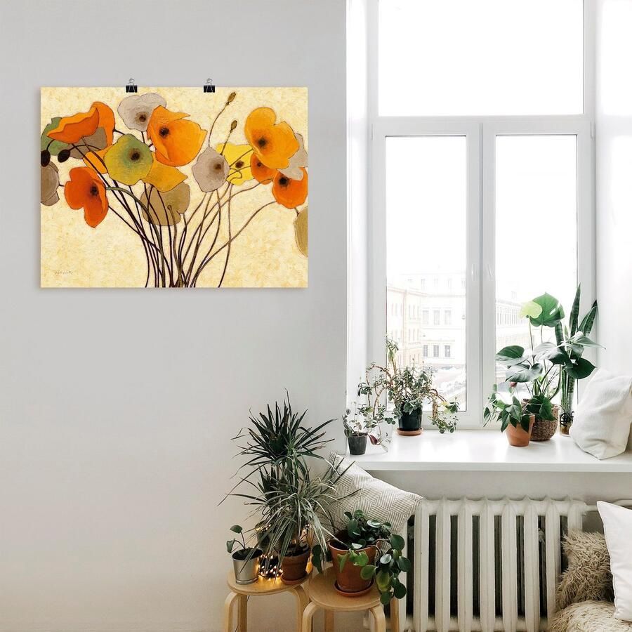 Artland Artprint Pompoenkleurige klaproos I als artprint op linnen poster muursticker in verschillende maten - Foto 2